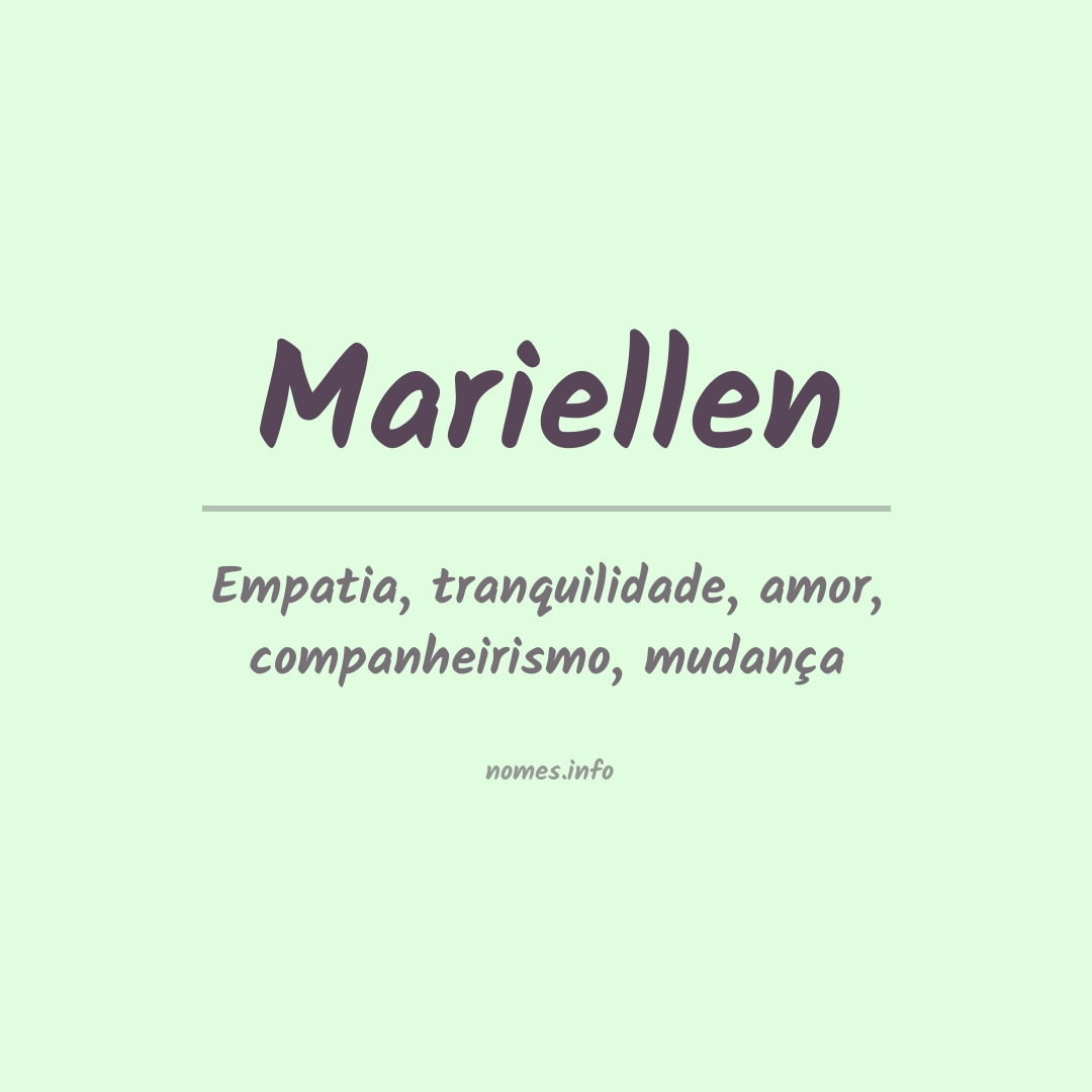 Significado do nome Mariellen
