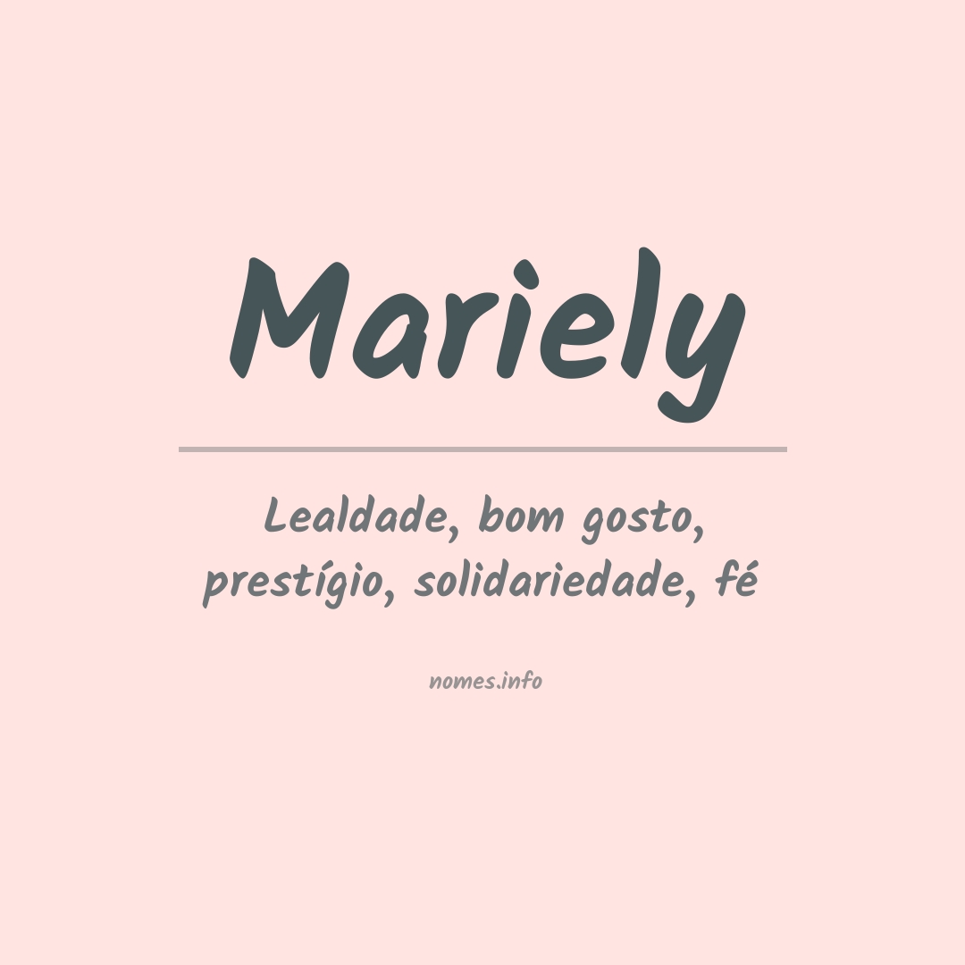 Significado do nome Mariely