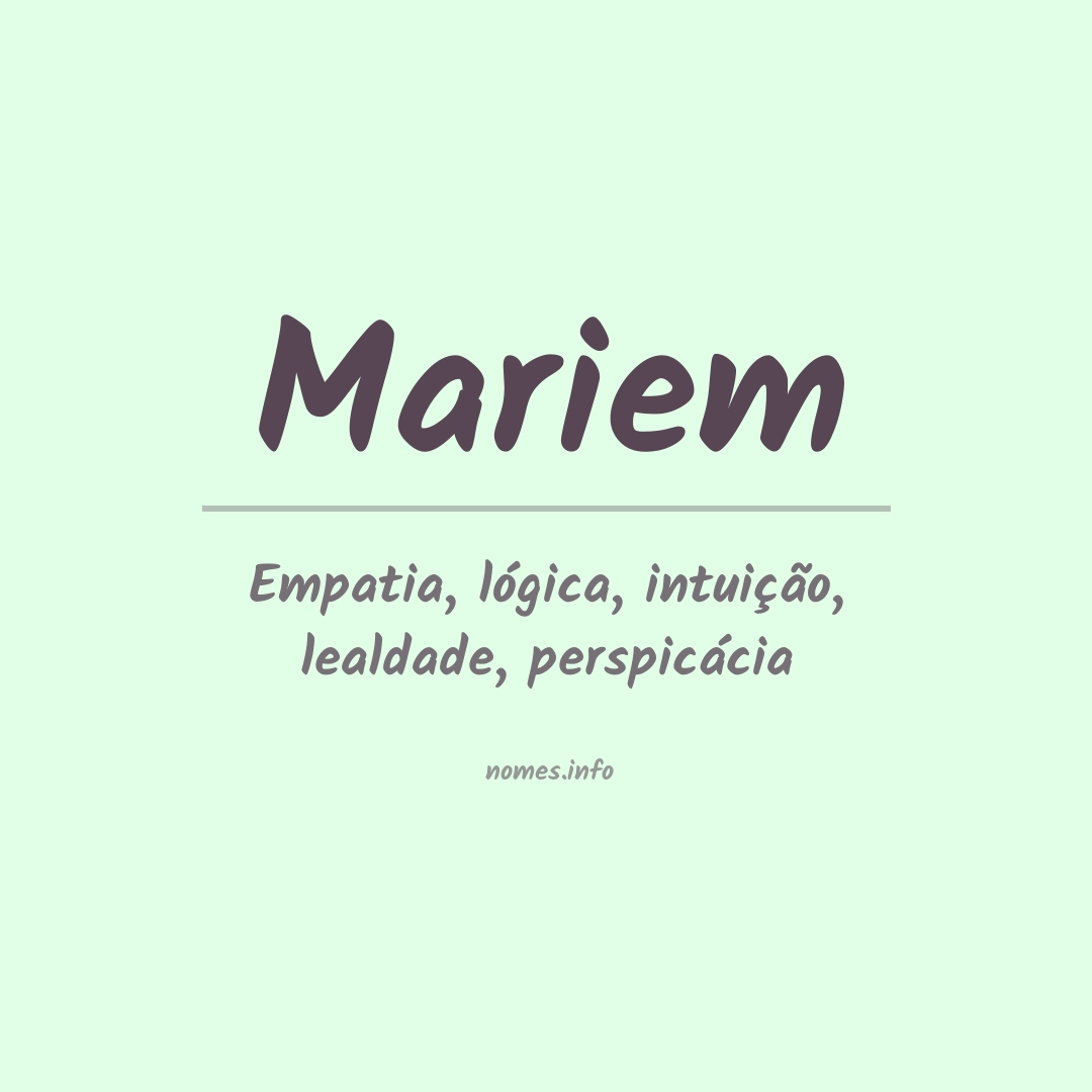 Significado do nome Mariem