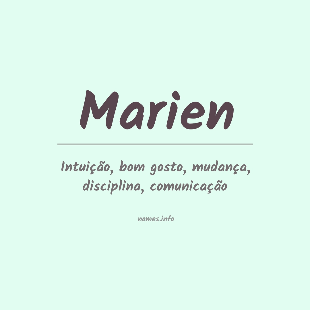 Significado do nome Marien