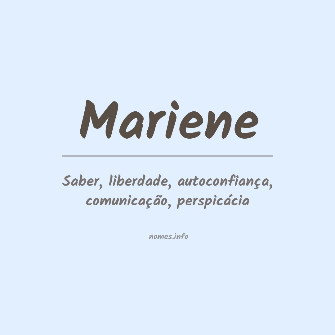 Significado do nome Mariene