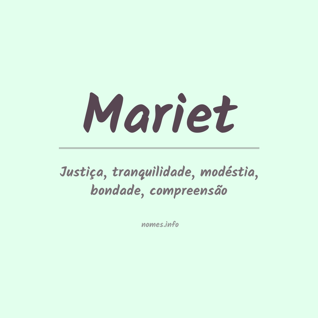 Significado do nome Mariet