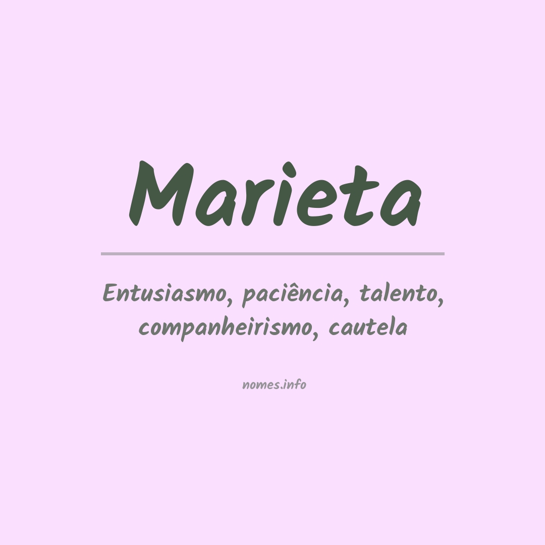 Significado do nome Marieta