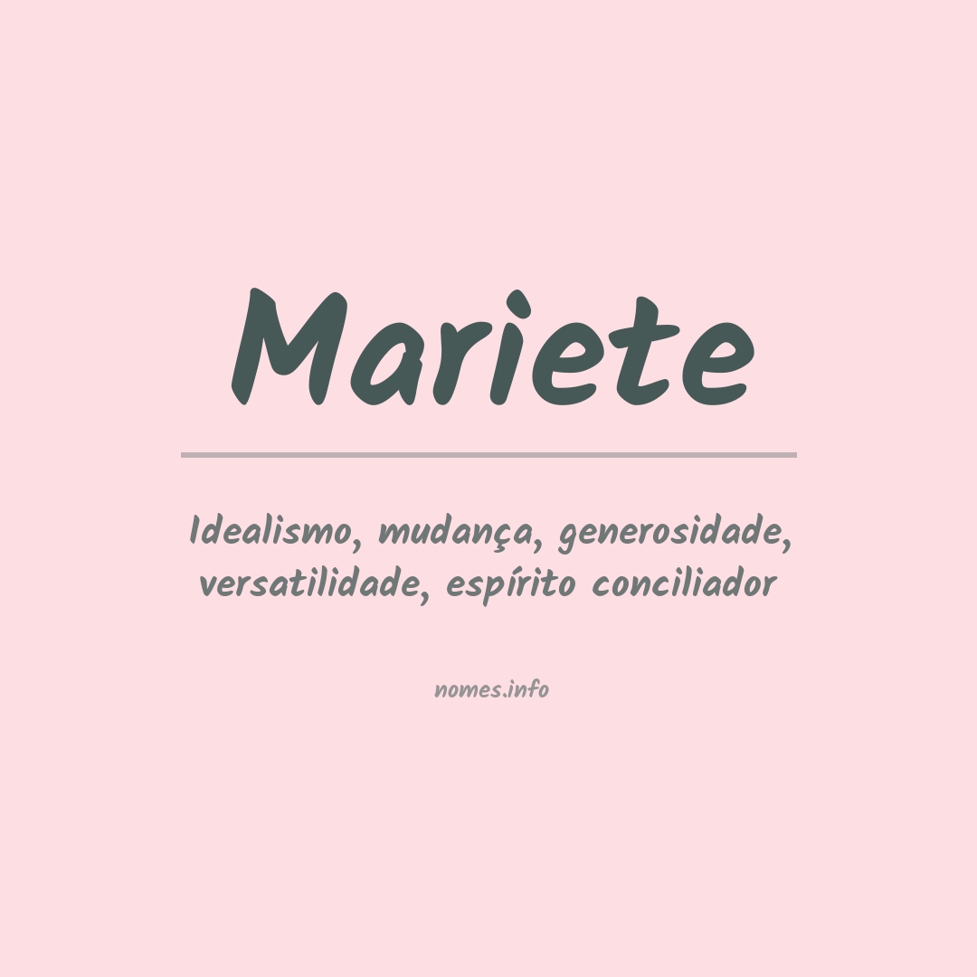 Significado do nome Mariete