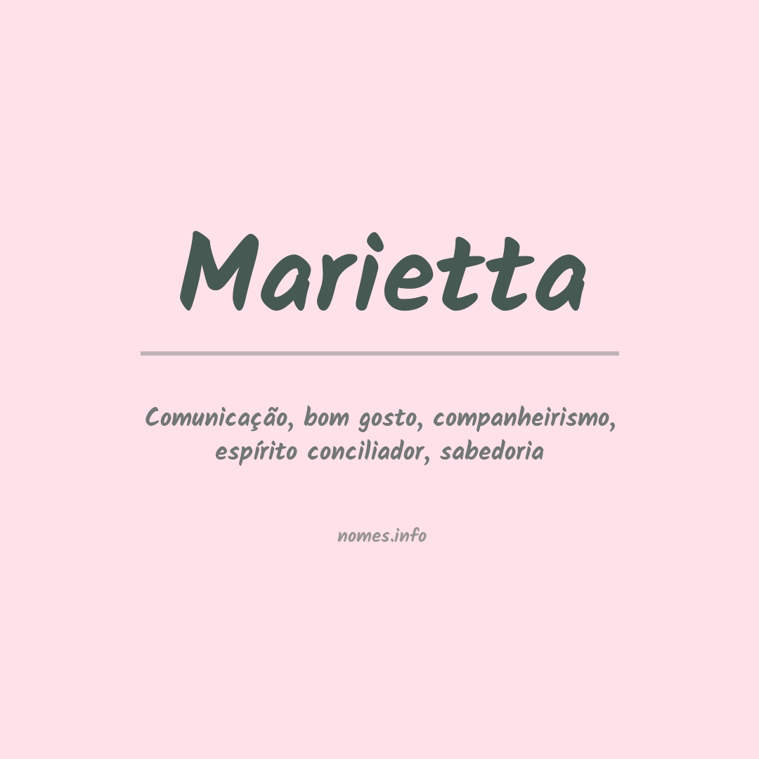 Significado do nome Marietta