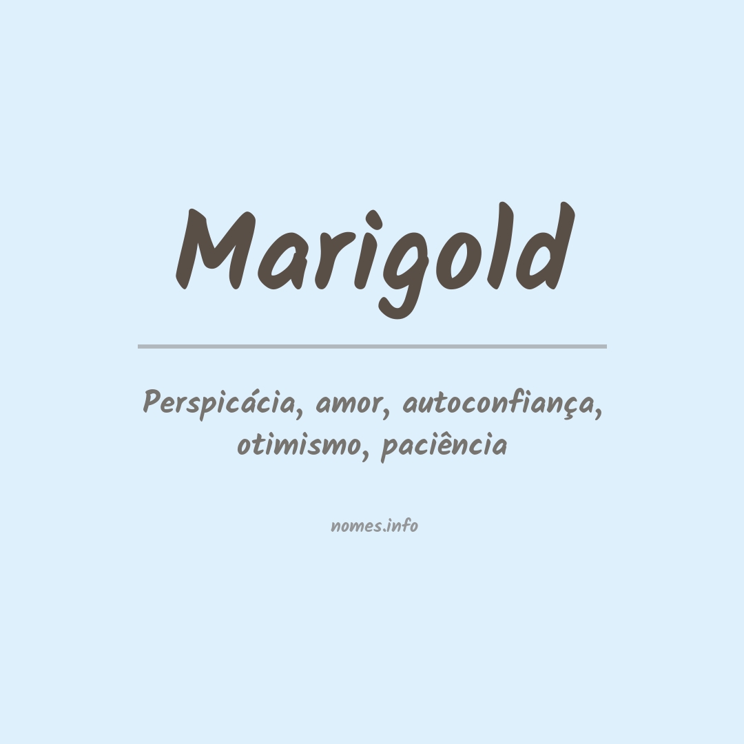 Significado do nome Marigold