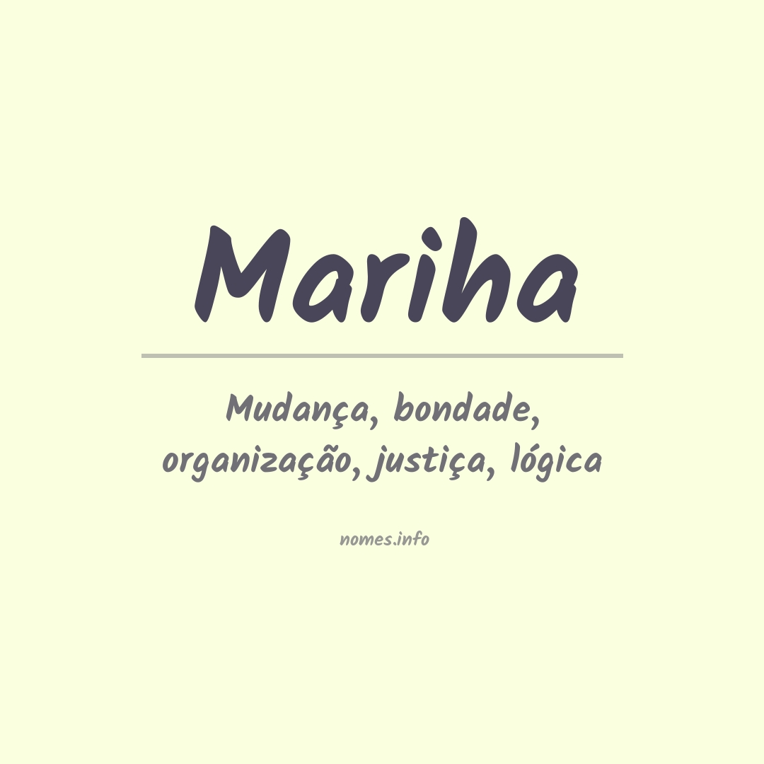 Significado do nome Mariha