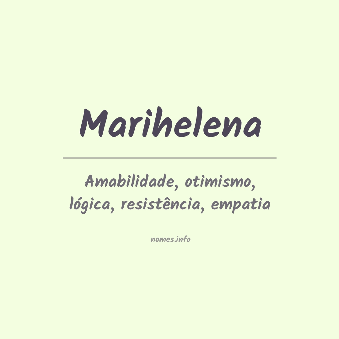 Significado do nome Marihelena