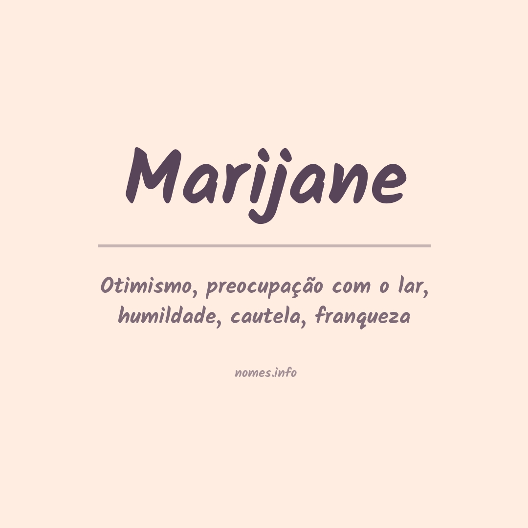 Significado do nome Marijane