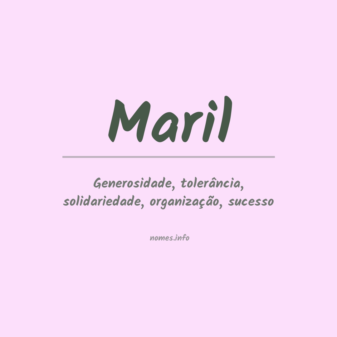 Significado do nome Maril