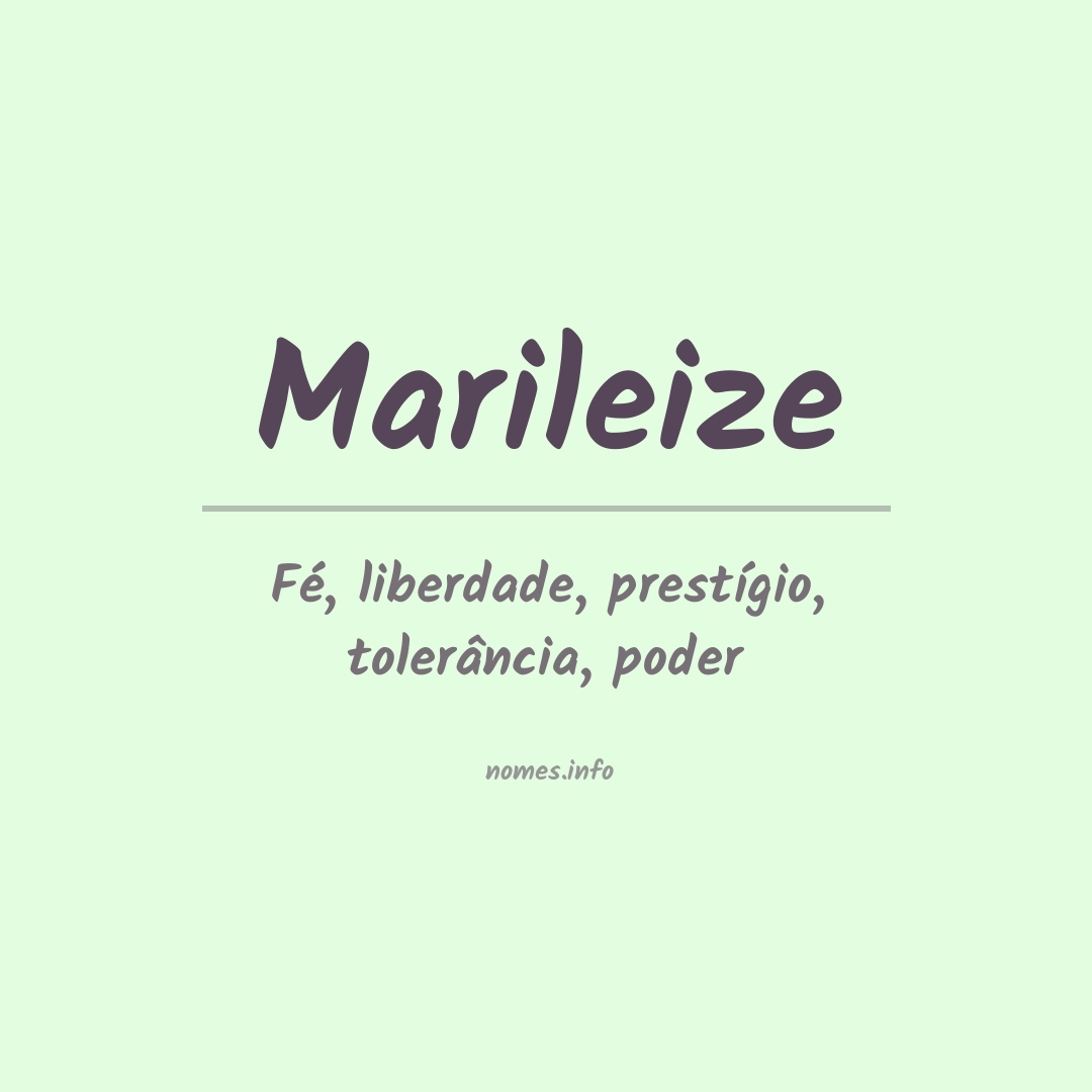 Significado do nome Marileize