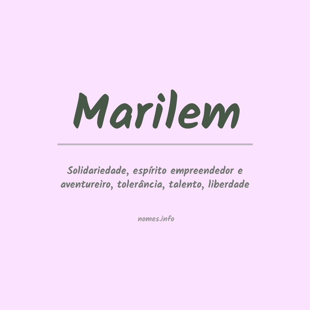 Significado do nome Marilem