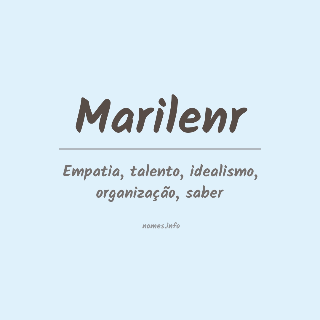 Significado do nome Marilenr