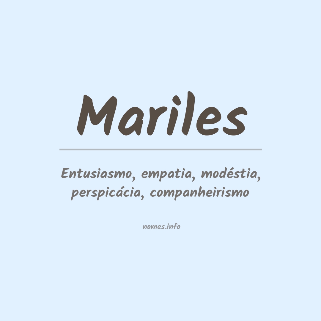 Significado do nome Mariles