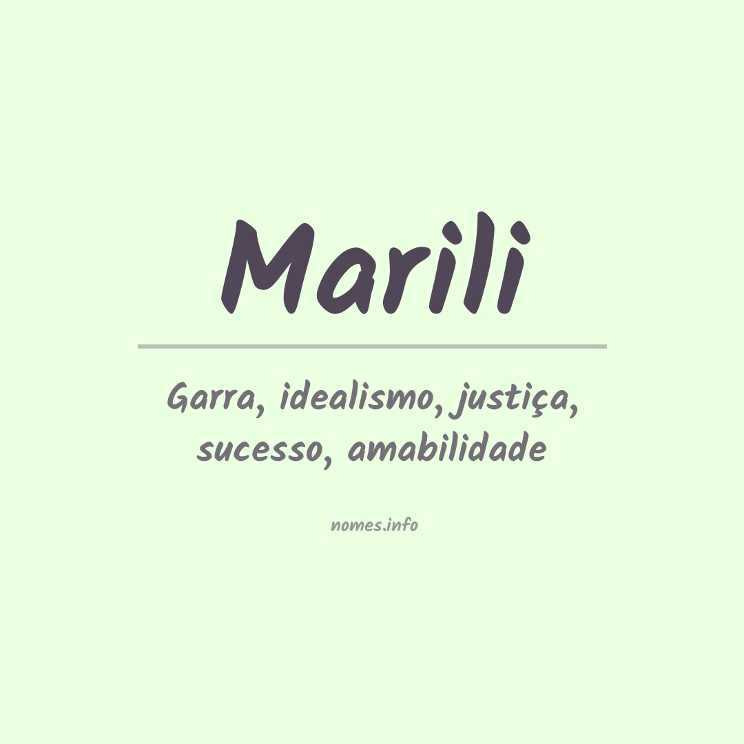 Significado do nome Marili