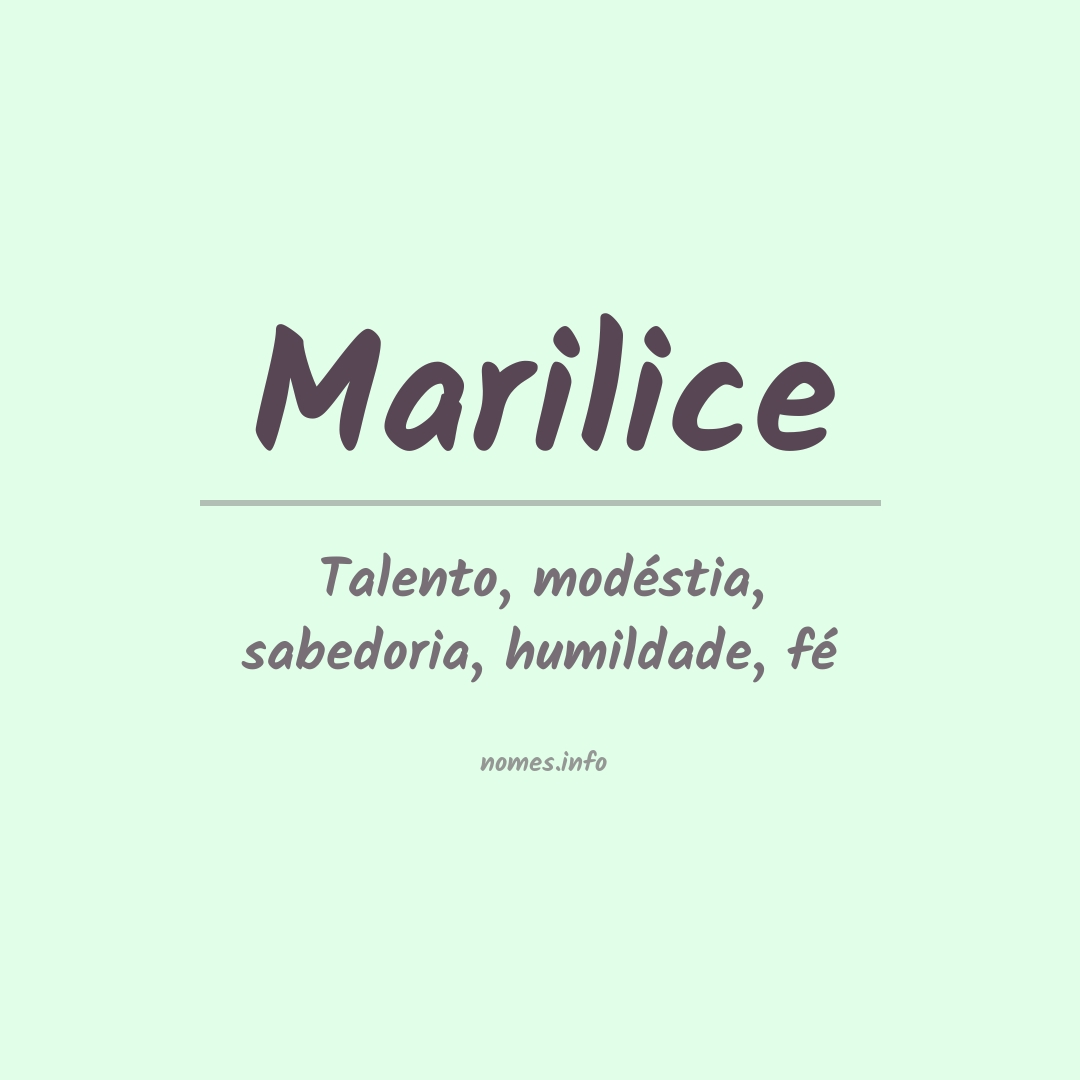 Significado do nome Marilice