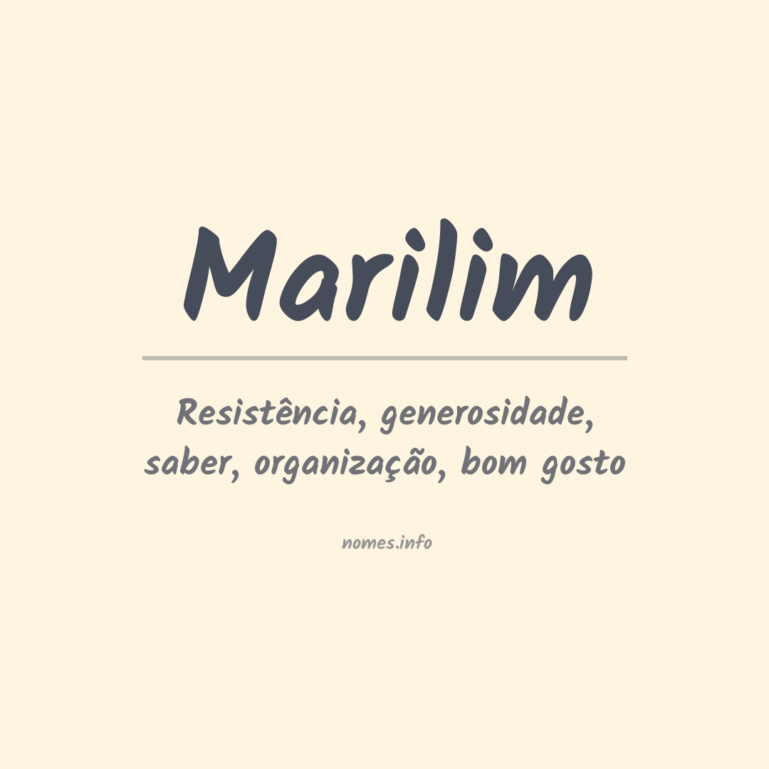 Significado do nome Marilim