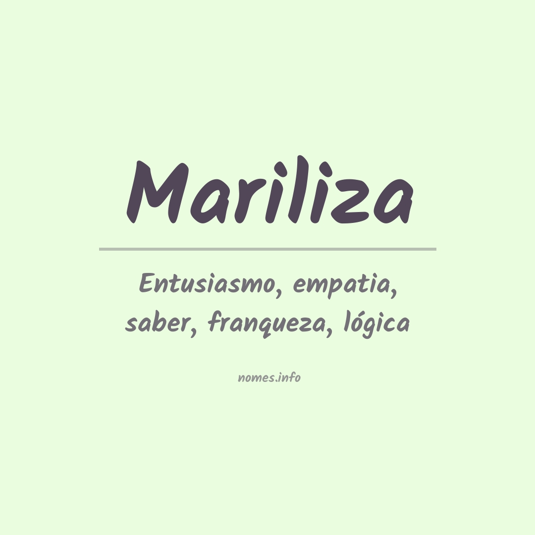 Significado do nome Mariliza