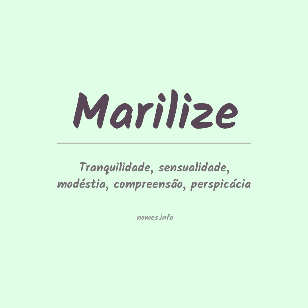 Significado do nome Marilize