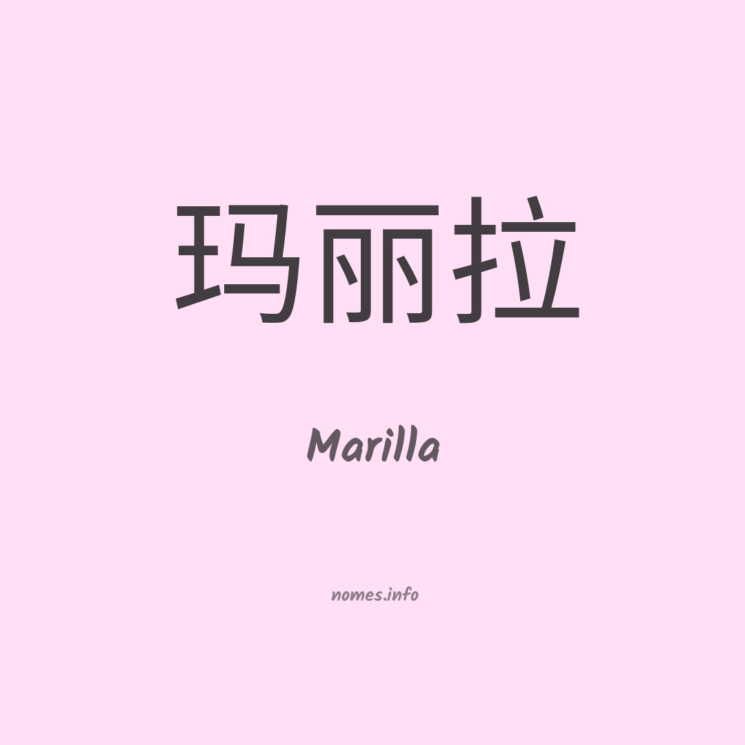 Marilla em chinês