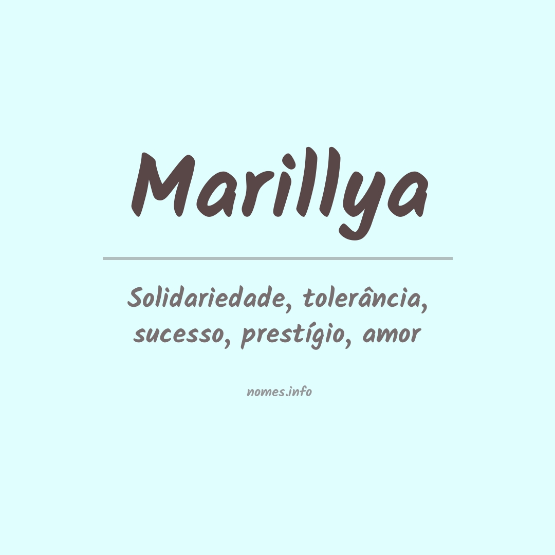 Significado do nome Marillya
