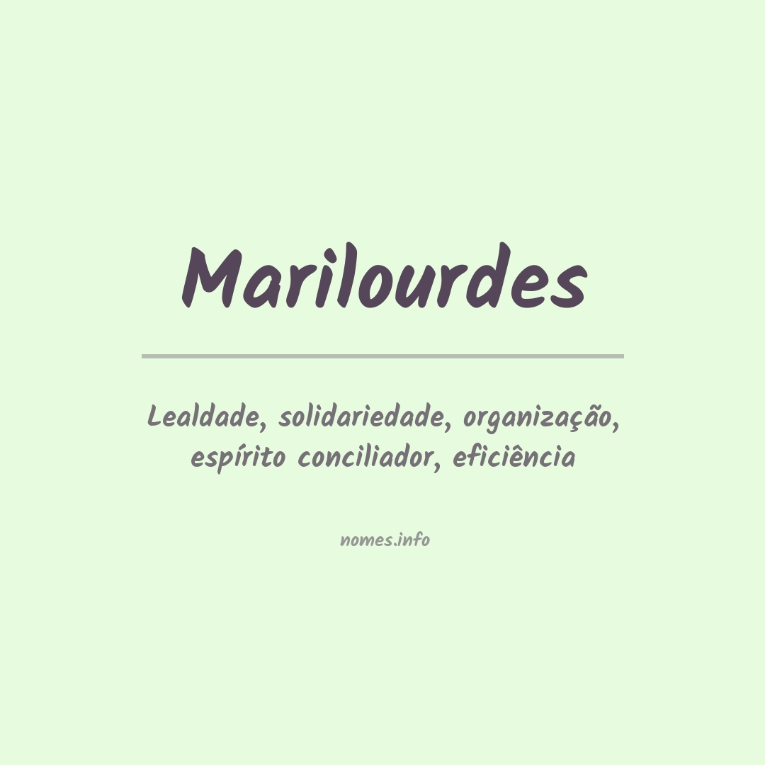 Significado do nome Marilourdes