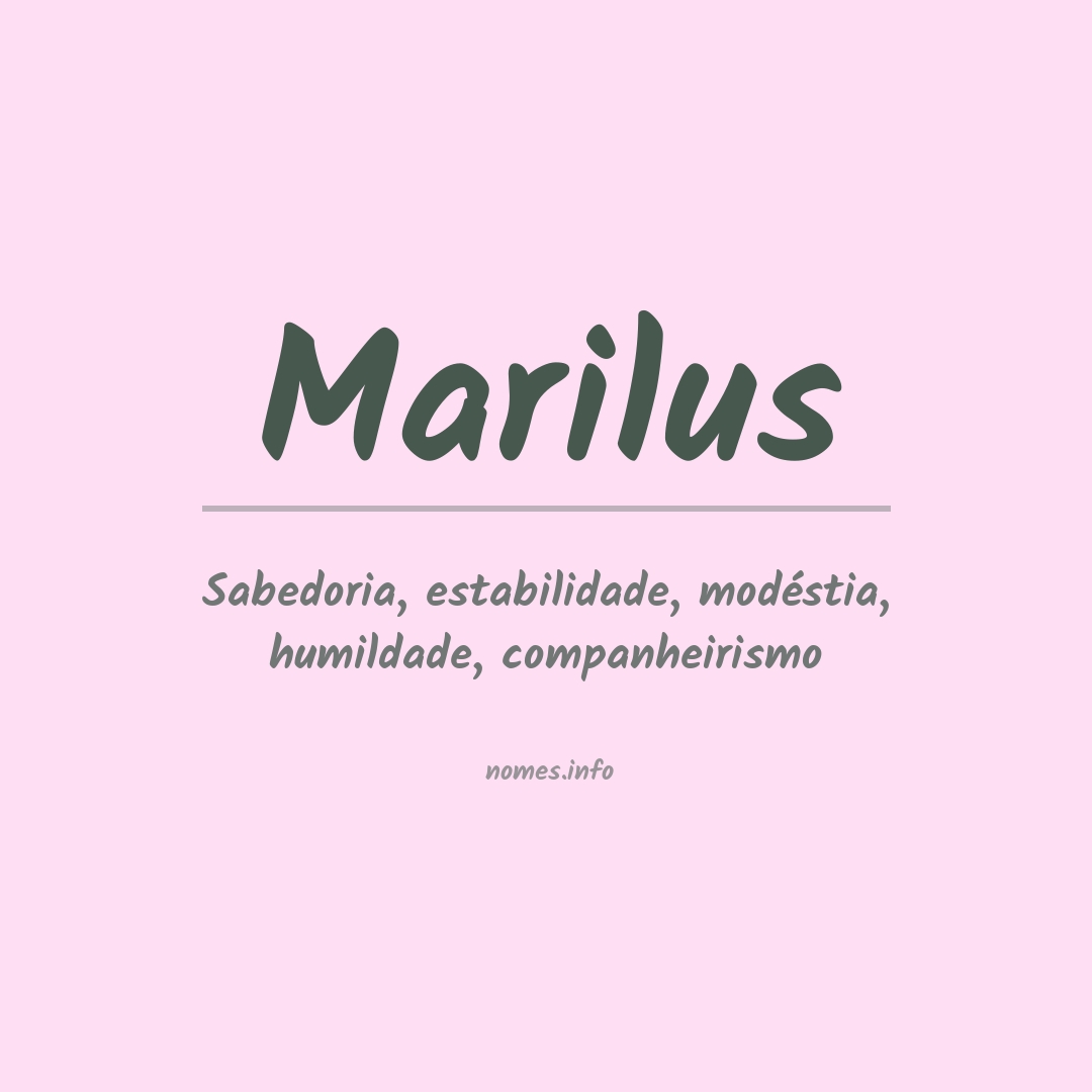 Significado do nome Marilus