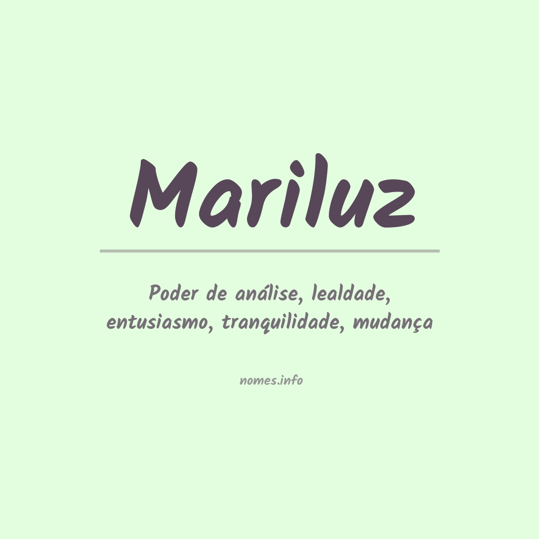 Significado do nome Mariluz