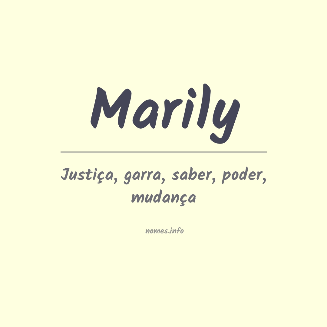 Significado do nome Marily