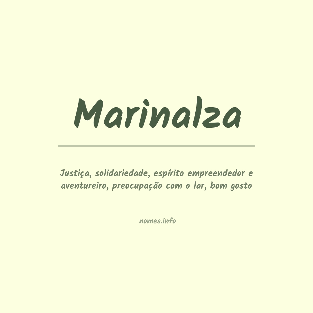 Significado do nome Marinalza
