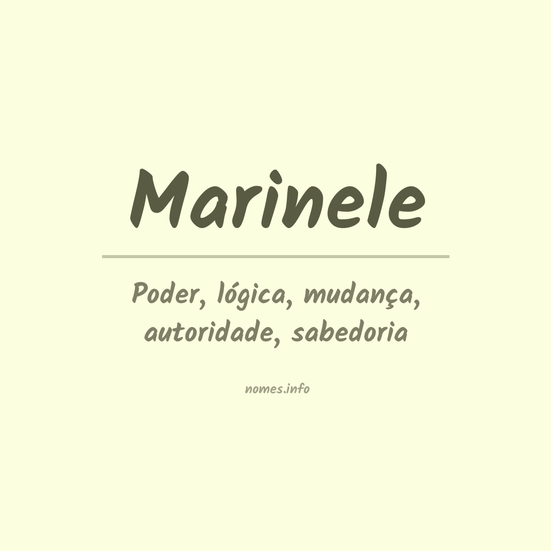 Significado do nome Marinele
