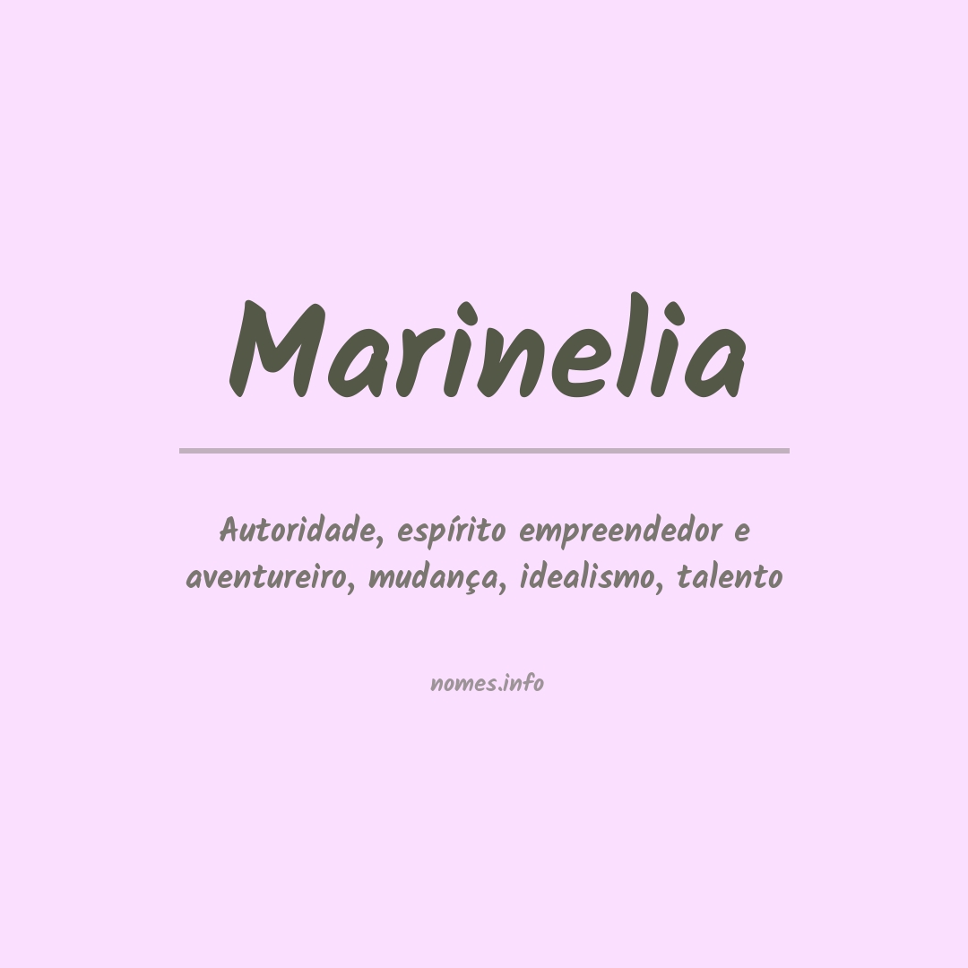 Significado do nome Marinelia