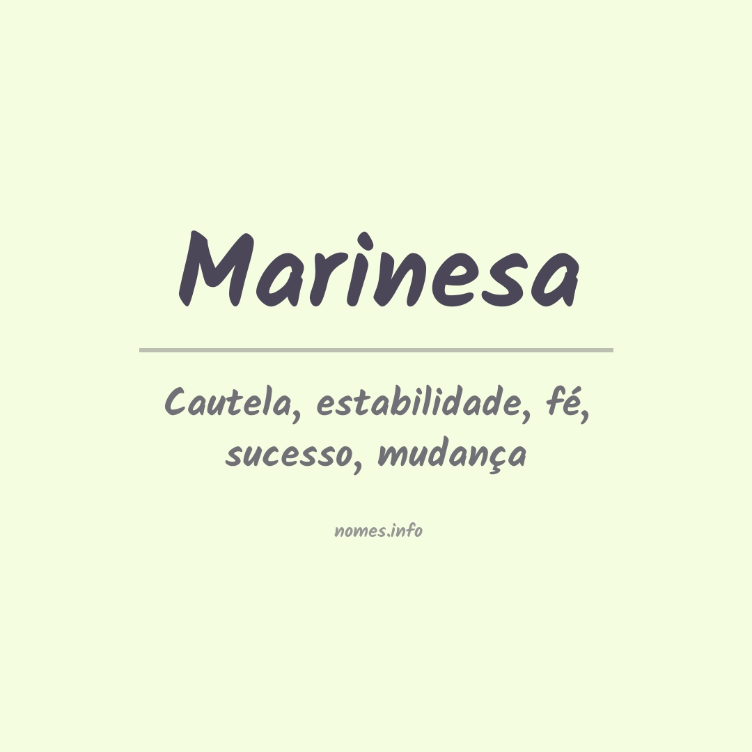 Significado do nome Marinesa