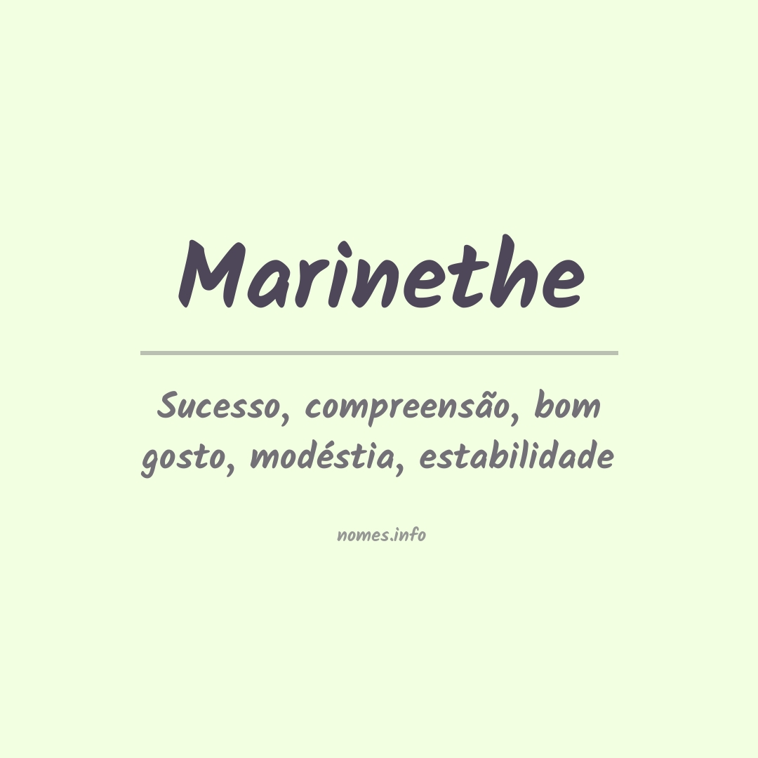 Significado do nome Marinethe