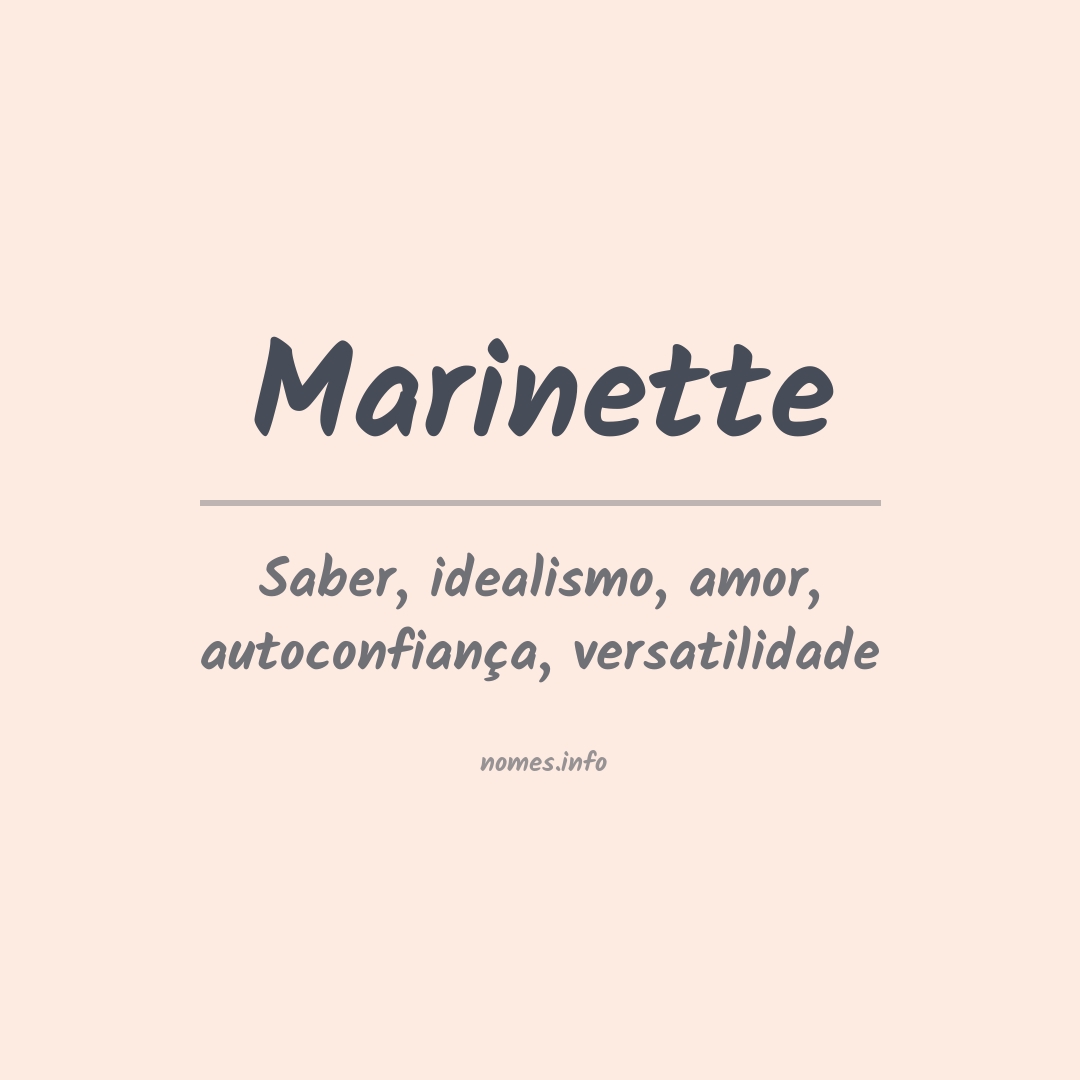 Significado do nome Marinette