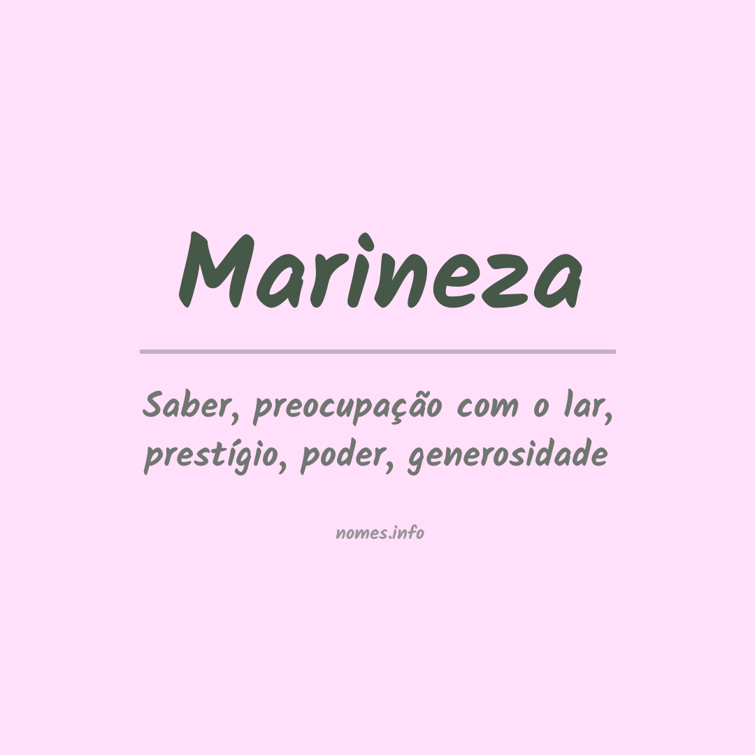 Significado do nome Marineza