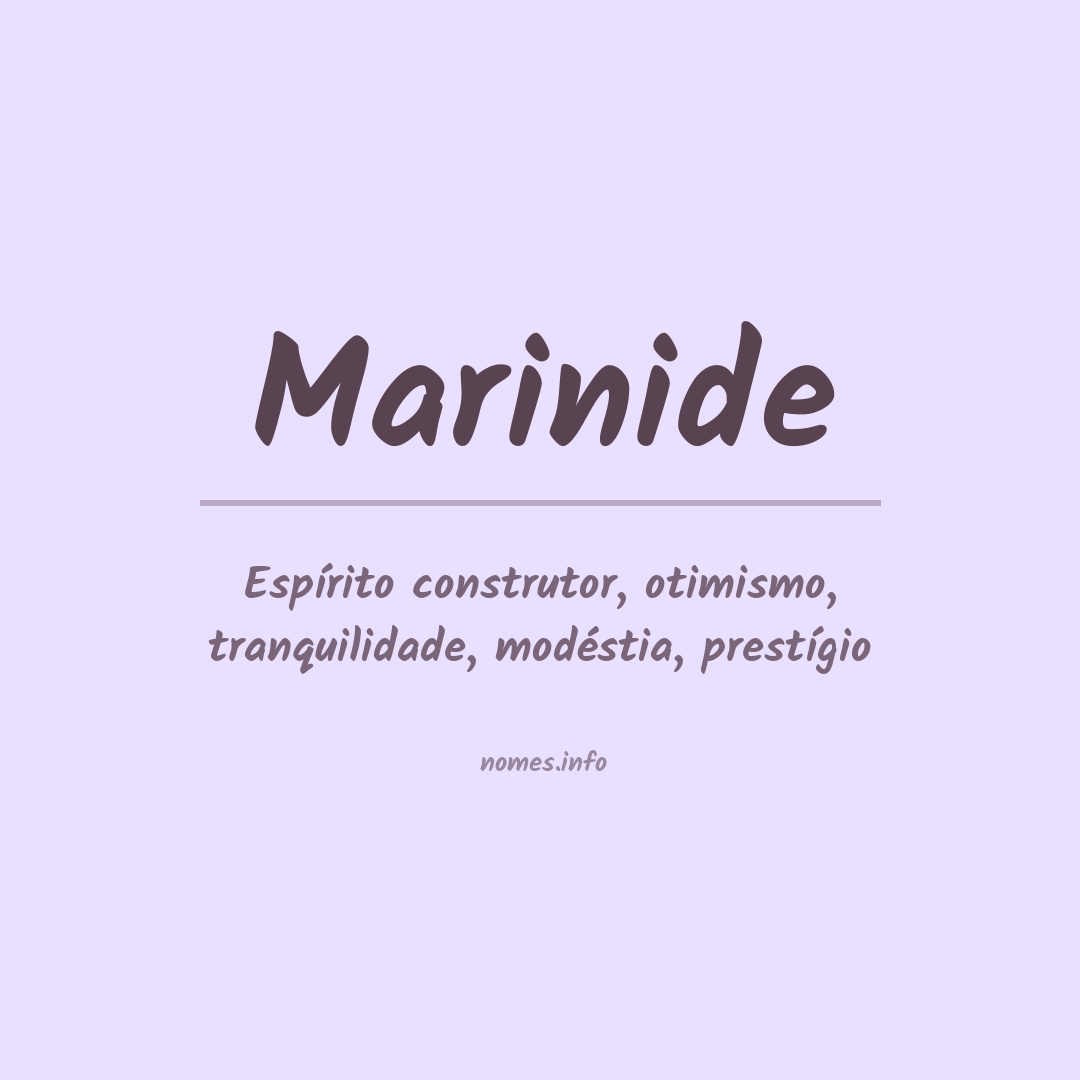 Significado do nome Marinide