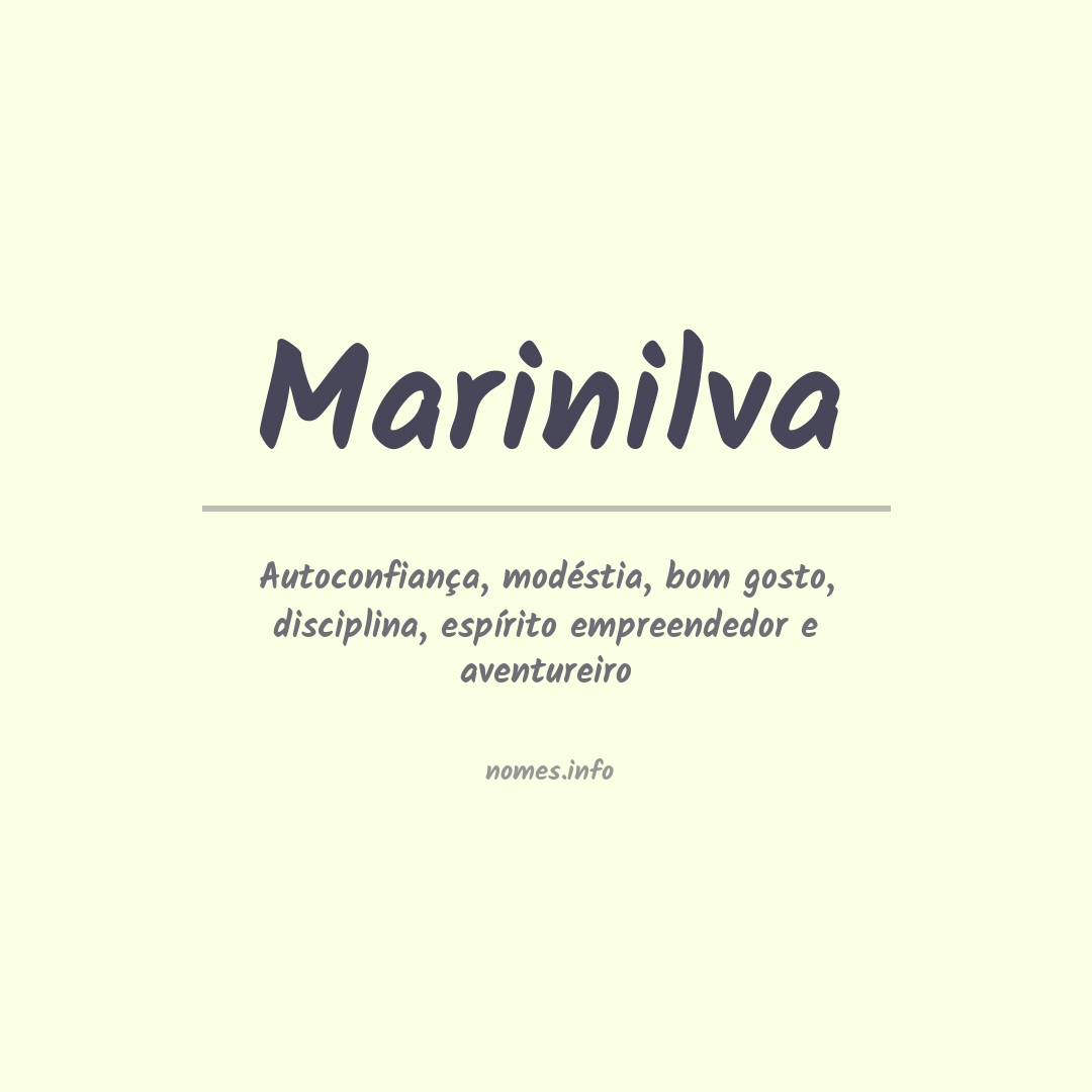 Significado do nome Marinilva