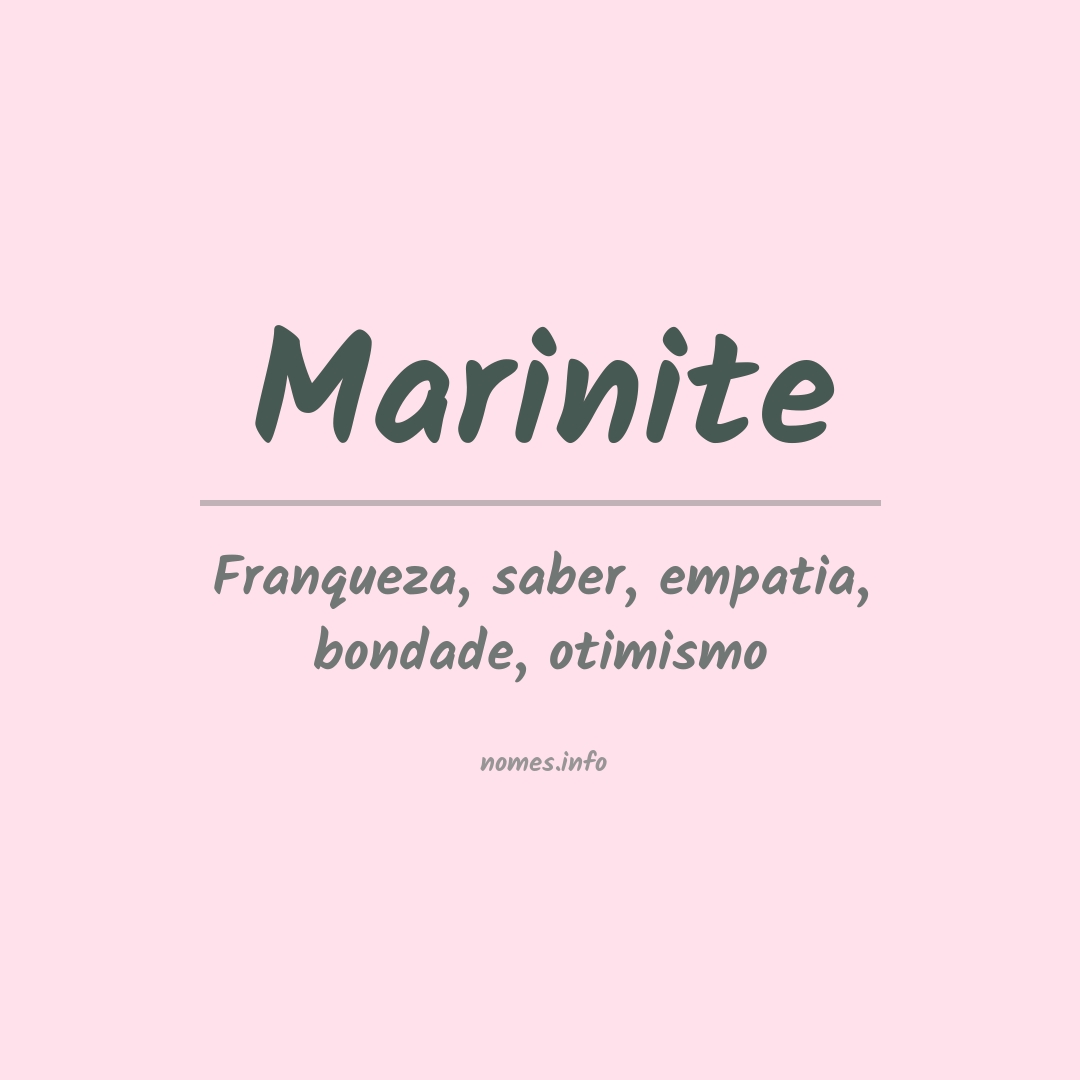 Significado do nome Marinite