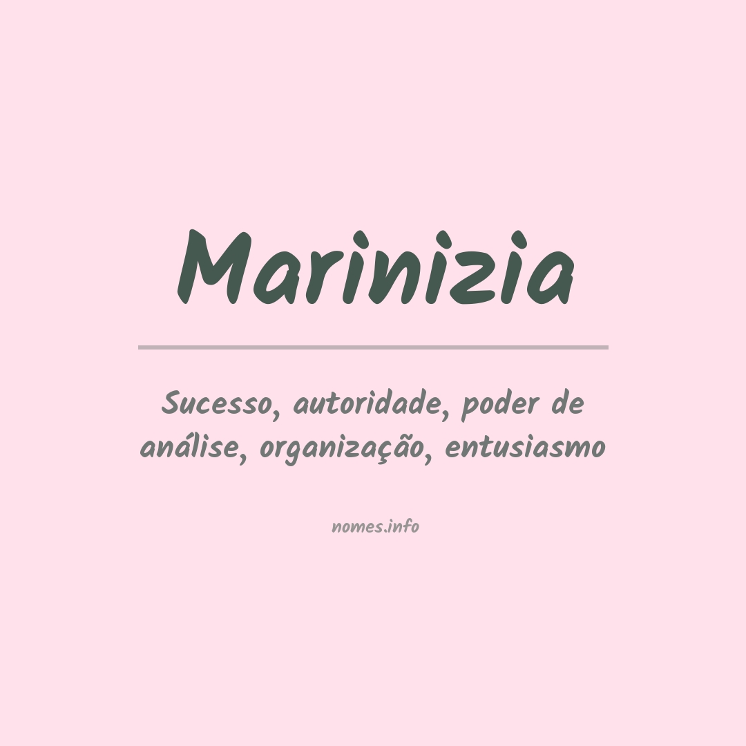 Significado do nome Marinizia