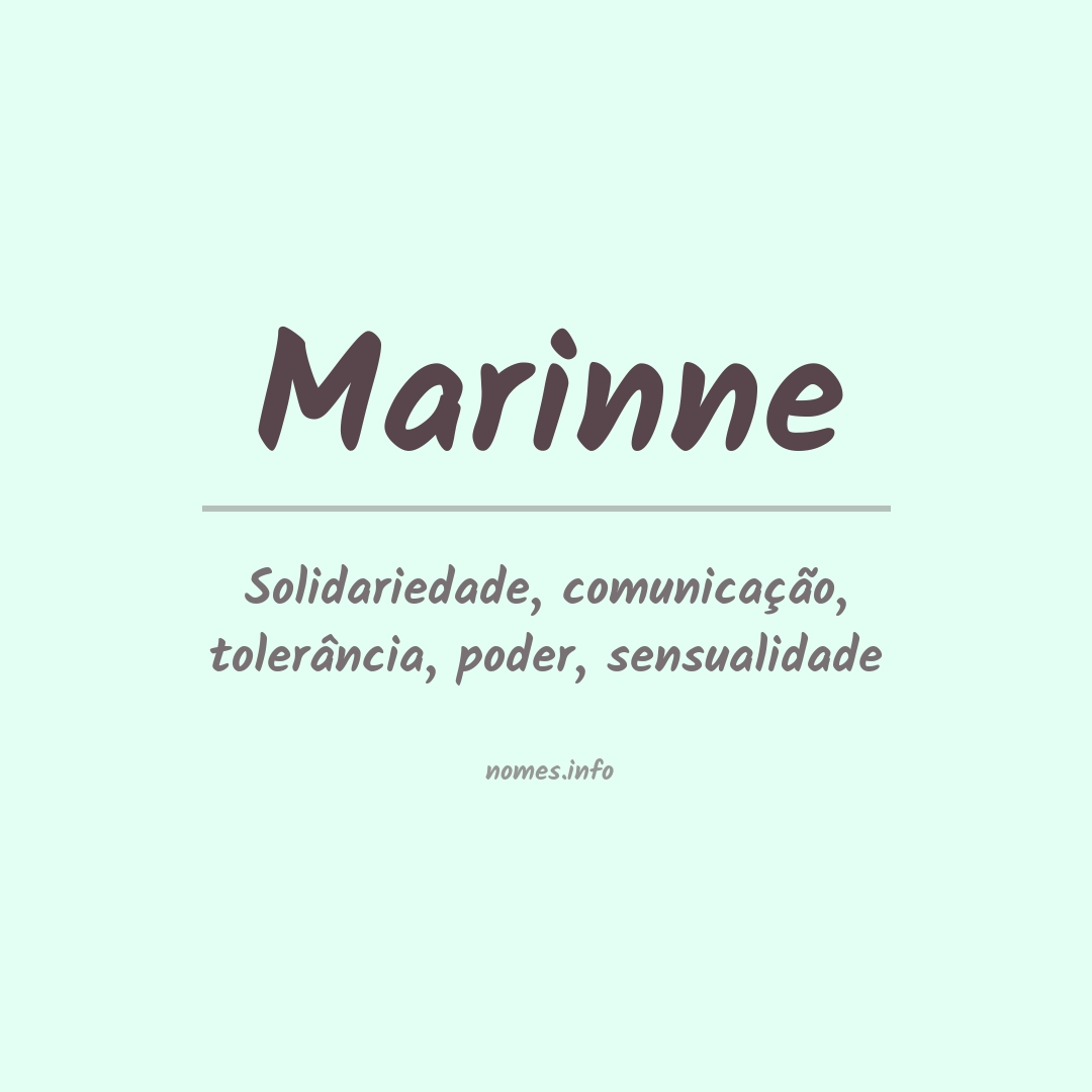 Significado do nome Marinne