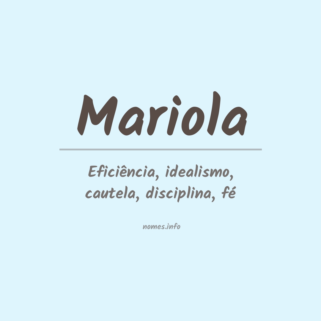Significado do nome Mariola