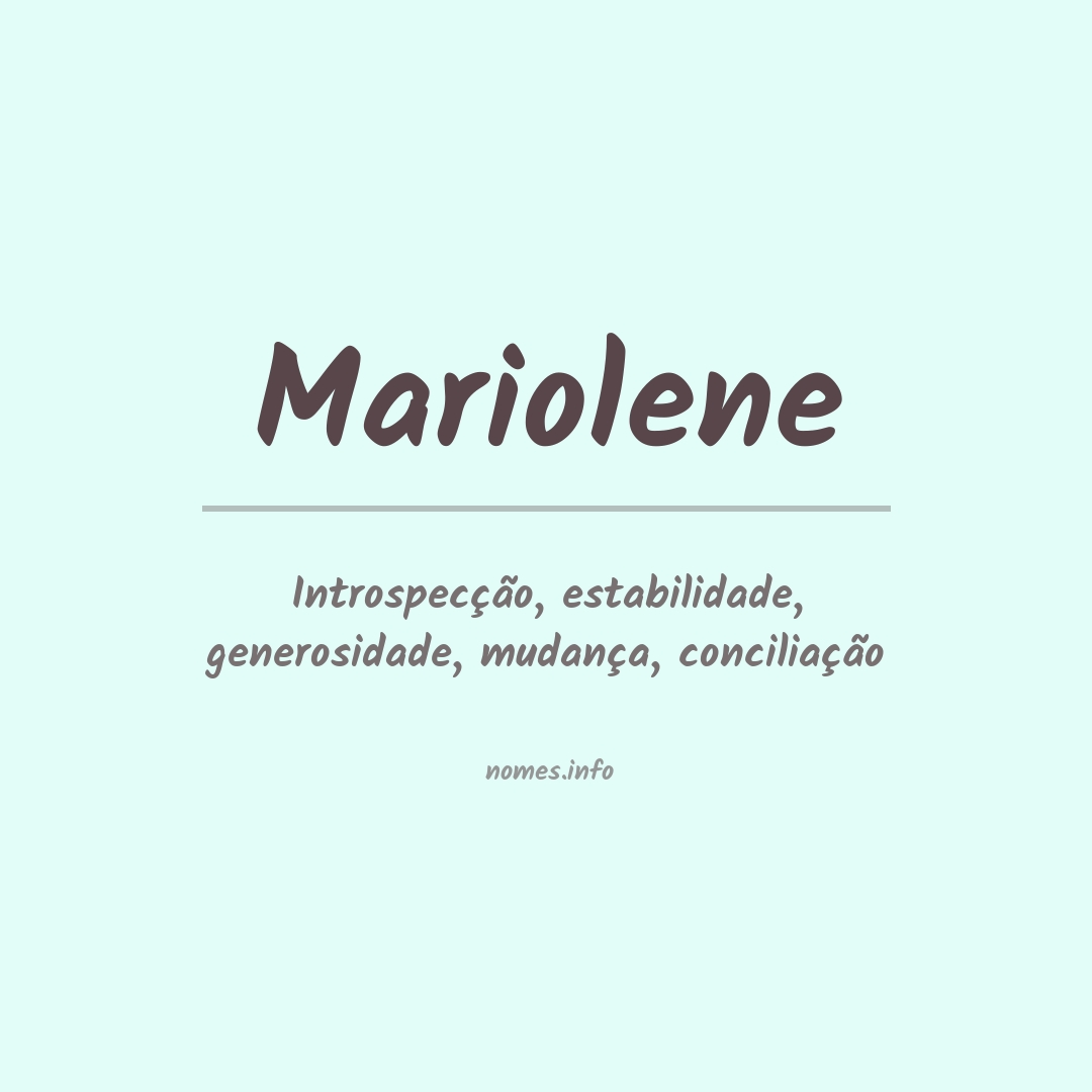 Significado do nome Mariolene