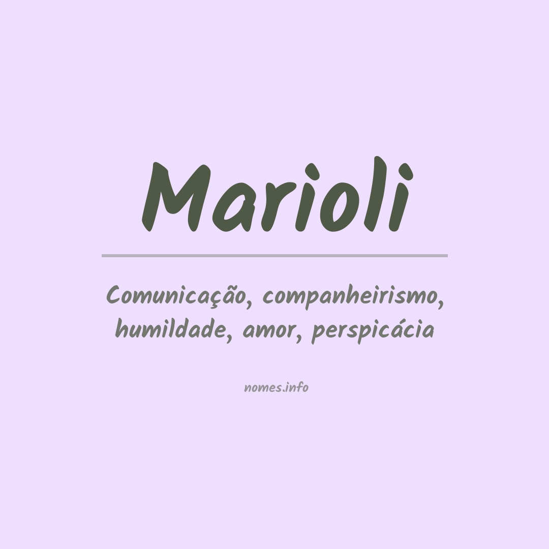 Significado do nome Marioli