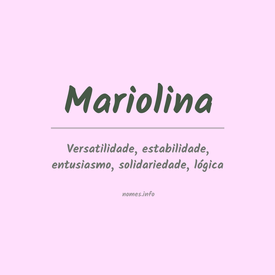Significado do nome Mariolina