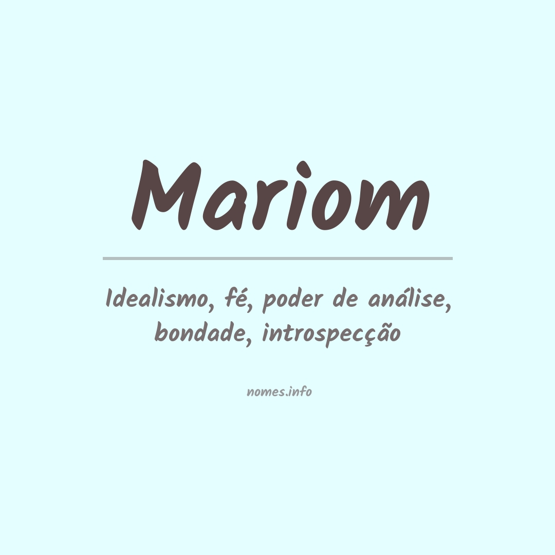 Significado do nome Mariom