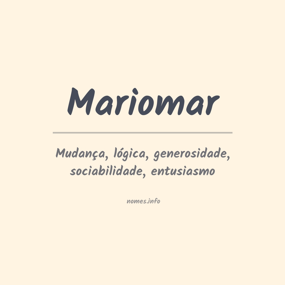 Significado do nome Mariomar