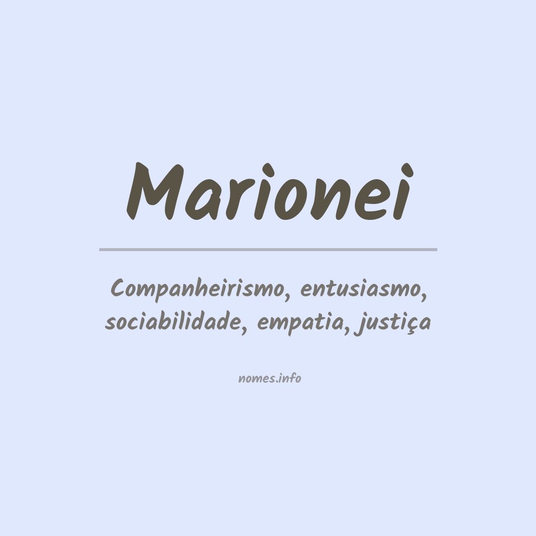Significado do nome Marionei