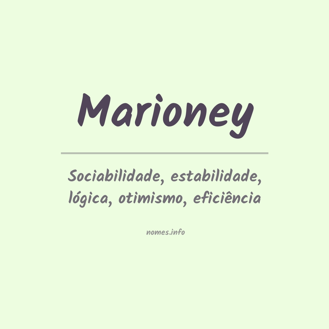 Significado do nome Marioney