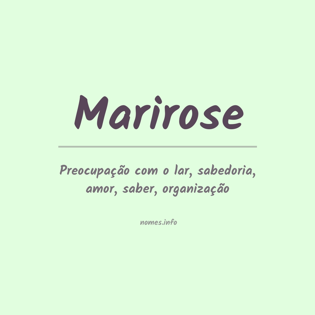 Significado do nome Marirose